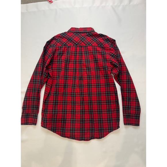 The Childrens Place Plaid Shirt Kids L 10/12 Red Excellent Long Sleeve Button Up - Picture 4 of 6